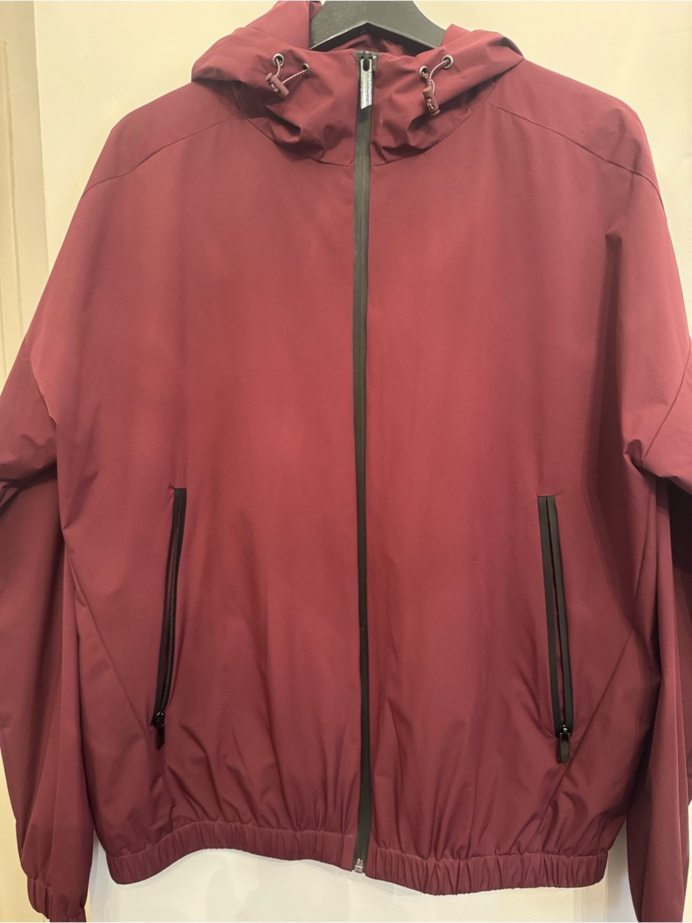 Men's Maroon Hooded Windbreaker Jacket